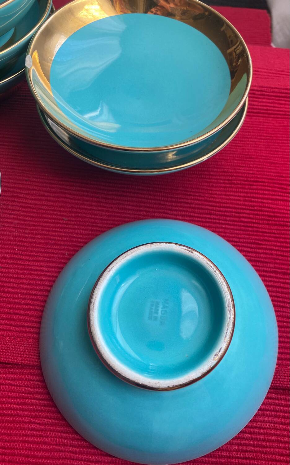 8 MAGDA Art Deco cream bowls made in France