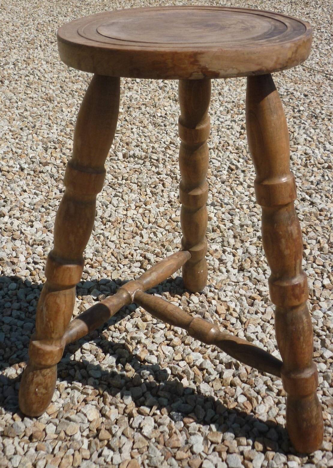 Vintage wooden tripod stool