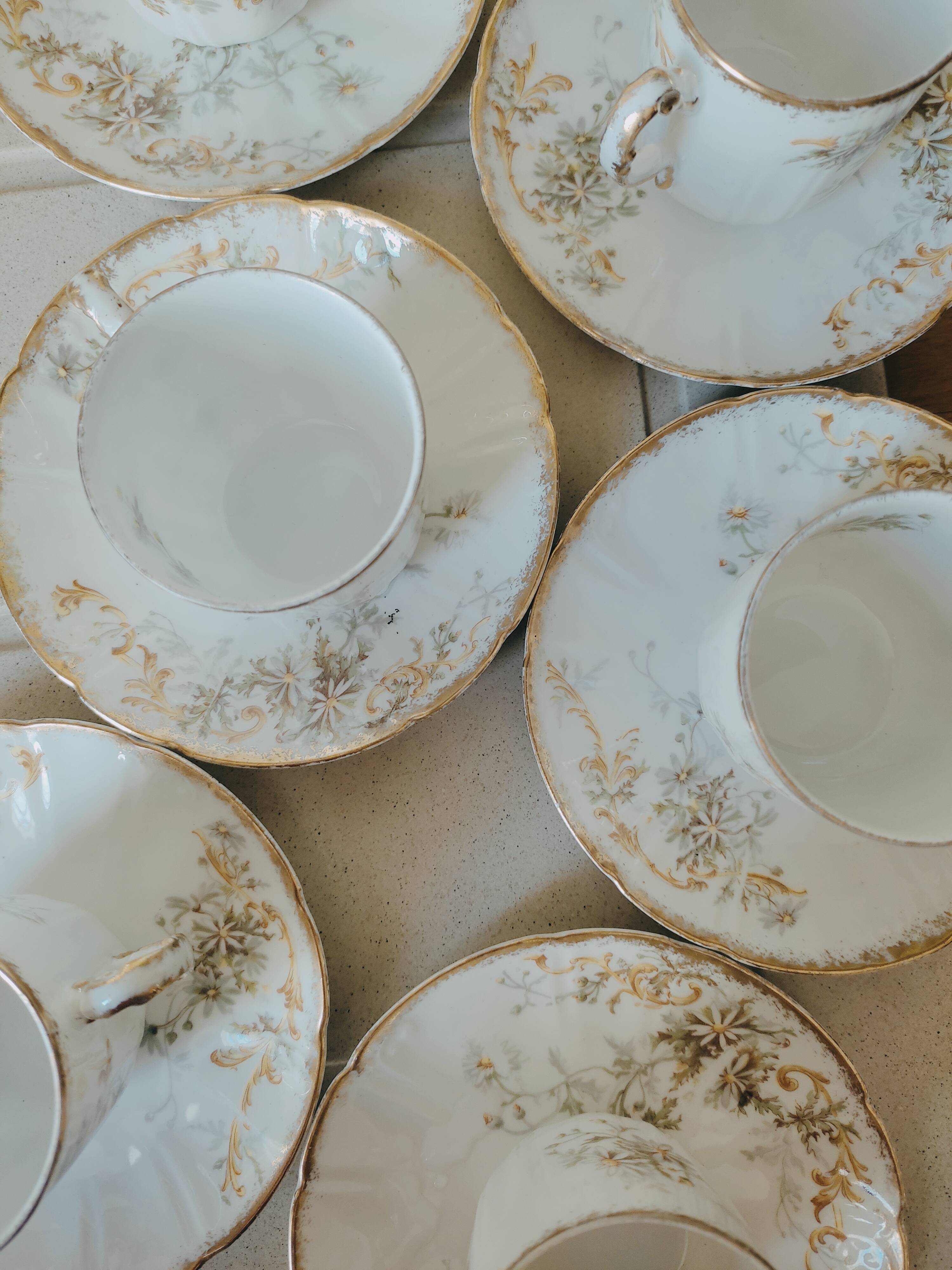 6 fine porcelain coffee cups