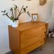 Vintage oak chest of drawers from the 1960s.