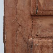 Large 17th century Monastery doors in terracotta lacquered oak, Portugal