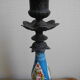 pair old candlesticks tin porcelain old french candlesticks