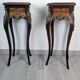Pair of Louis XV bedside tables with marquetry and gilded bronzes