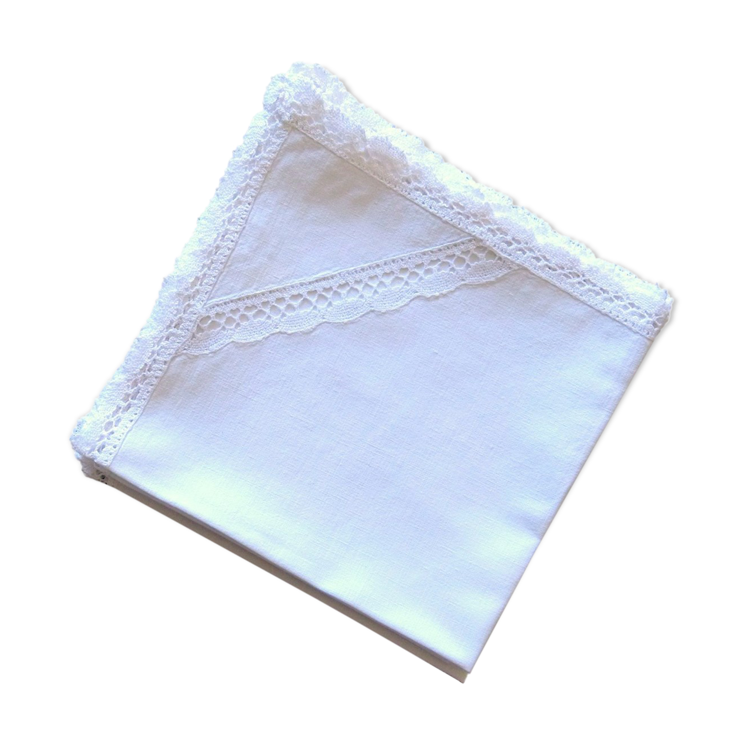 Set of 6 antique linen napkins and embroidery