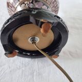 Lampe sur un vase ancien en émail cloisonné à joli décor floral rose