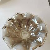 Murano Ruffled Bowl/Centerpiece, Pearly Iridescent Taupe Color. Diameter 24.5 cm