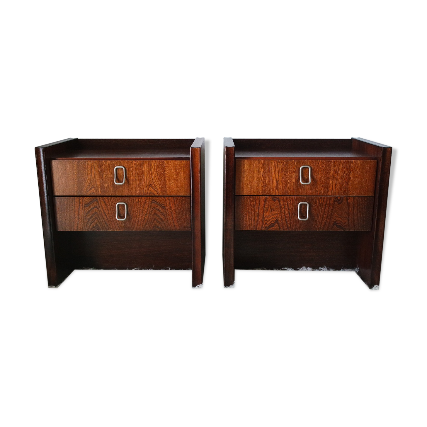 Pair of vintage vintage wood retro bedsides