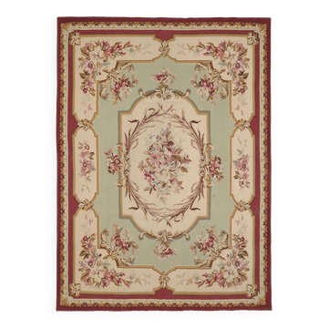 Handmade European Vintage Aubusson Kilim 265 cm x 370 cm