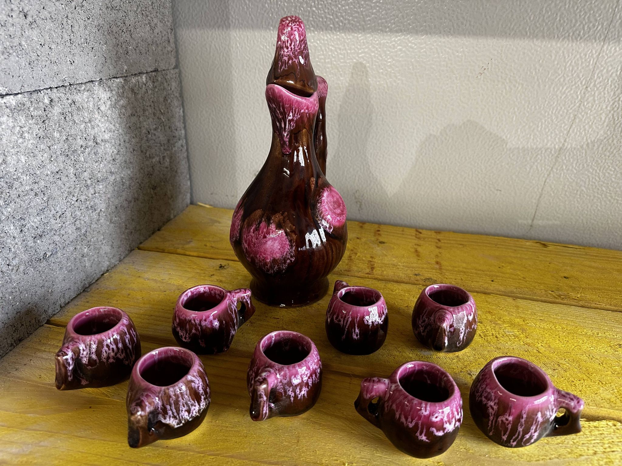 Vallauris Liqueur Service - Carafe and 8 Goblets