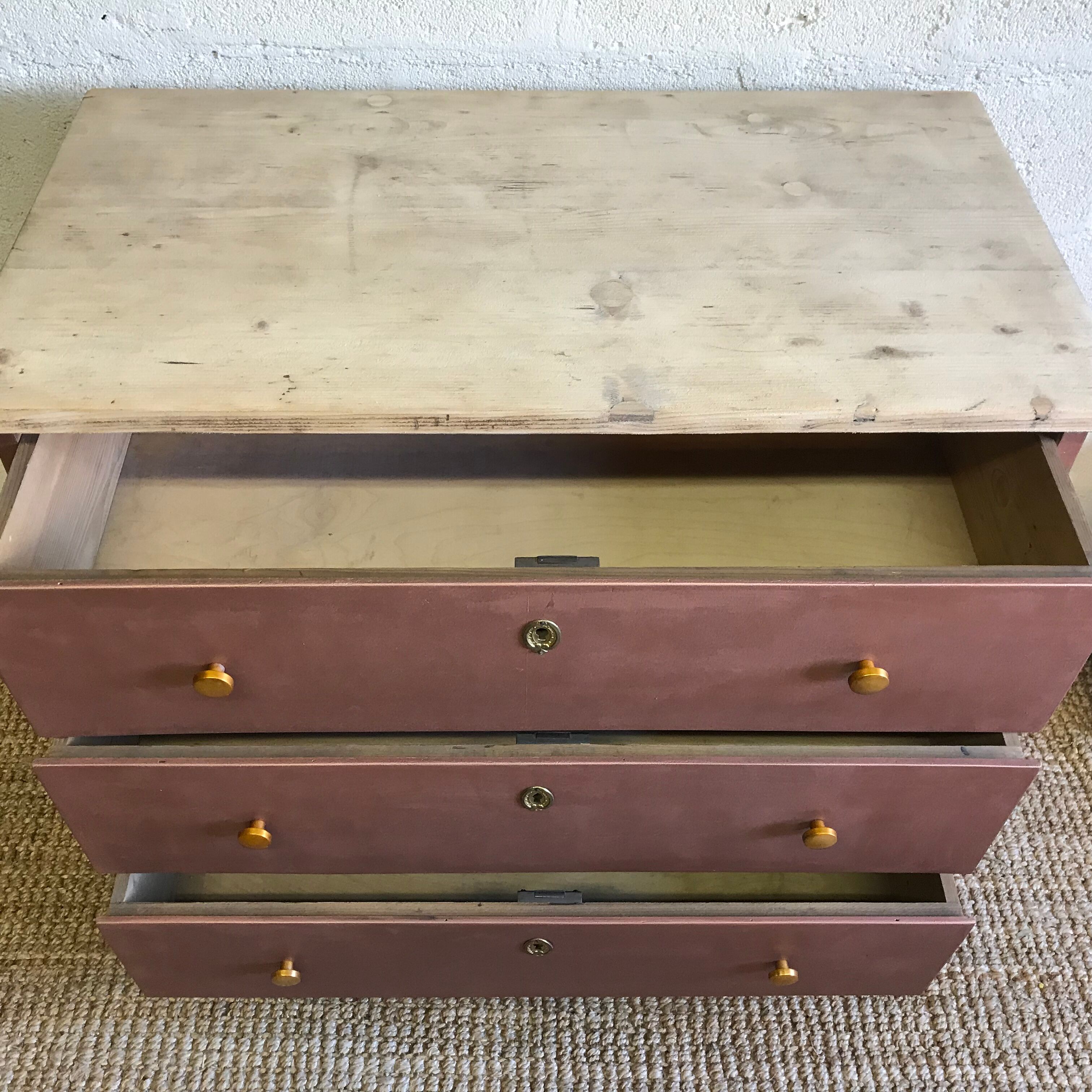Commode bois brut & cuivre