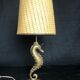 Vintage brass seahorse lamp
