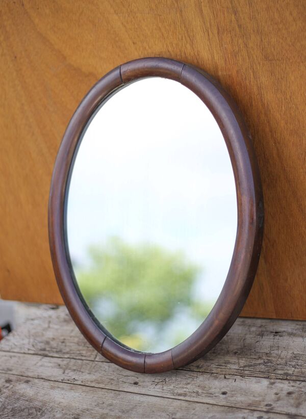 Miroir vintage, miroir mural, miroir ovale, ancien miroir de coiffeuse