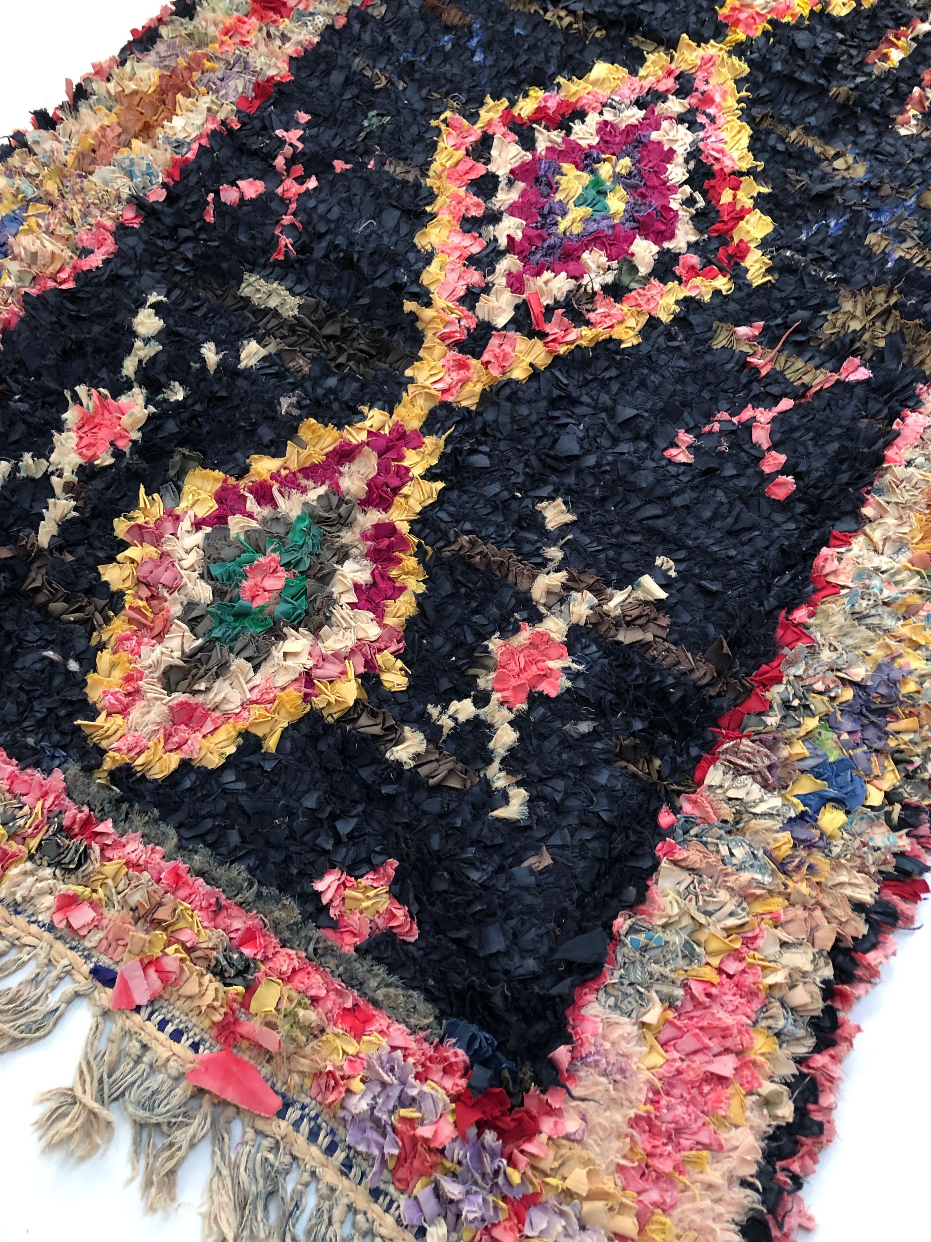 Moroccan Berber carpet Old Boucherouite 2,31x1.11m