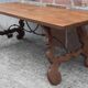 Spanish table with oak lyre legs (19th century)