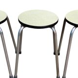 Vintage stackable stools Formica beige 1960