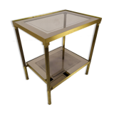 Golden brass sofa end