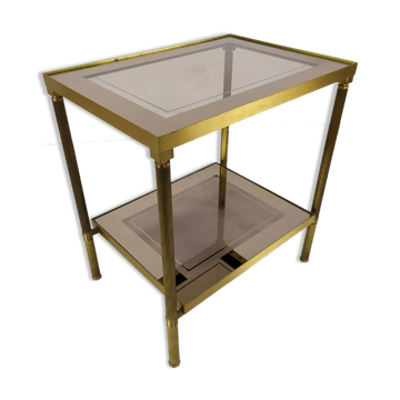 Golden brass sofa end