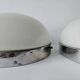 Set of Two Rare Chrome Bauhaus Flush Mount, Ceiling or Wall Lamps, 1930s