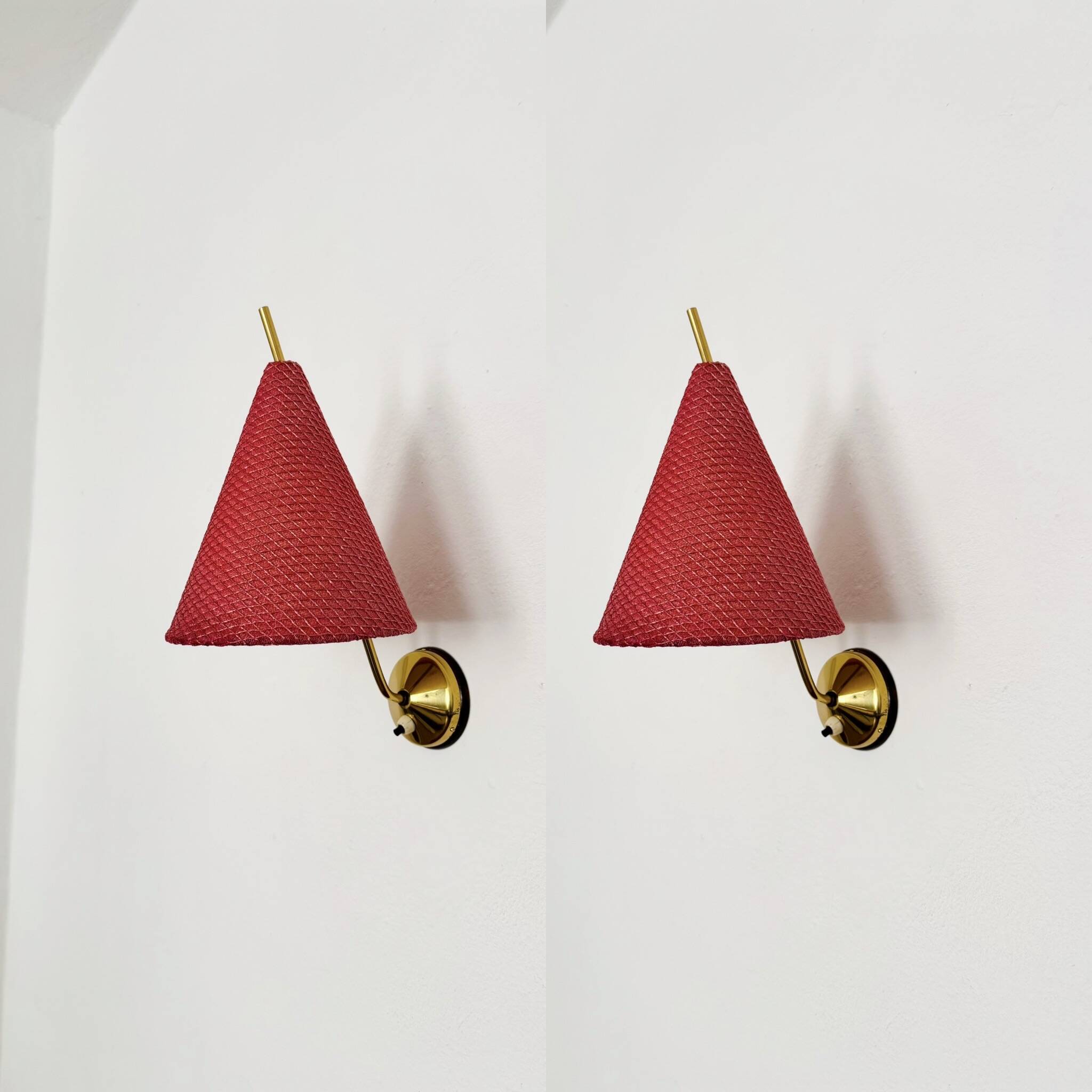 Ensemble de 2 appliques murales en laiton de Rupert Nikoll