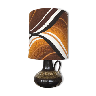 Bedside lamp candle holder Tampico fabric 70s