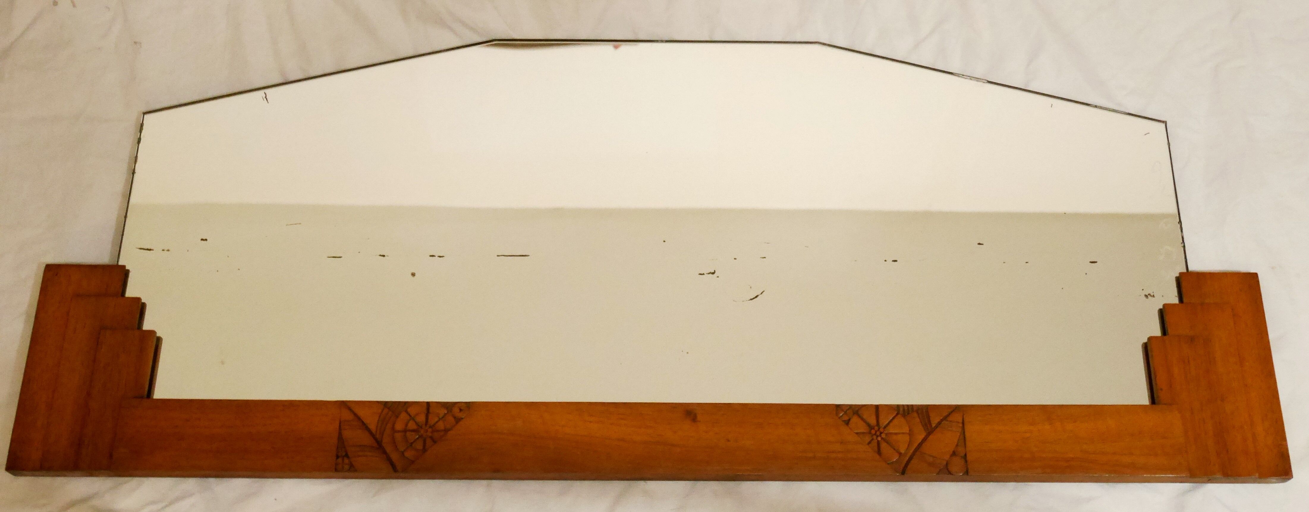 Sideboard art deco 1930 walnut floral pattern