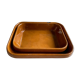 Paire de plats rectangulaires en grès émaillé