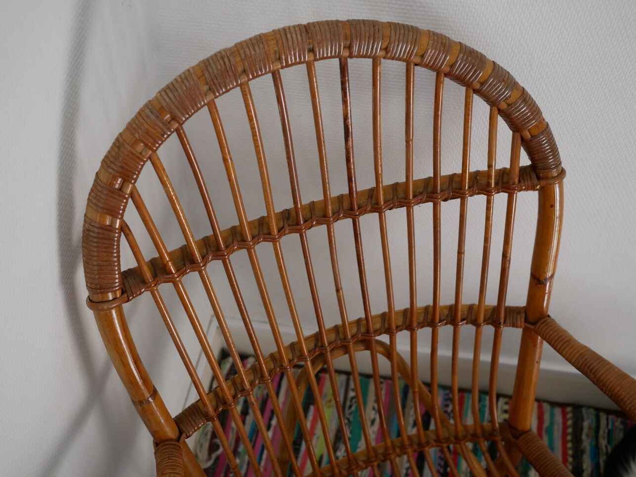Armchair in rattan of the 1960s