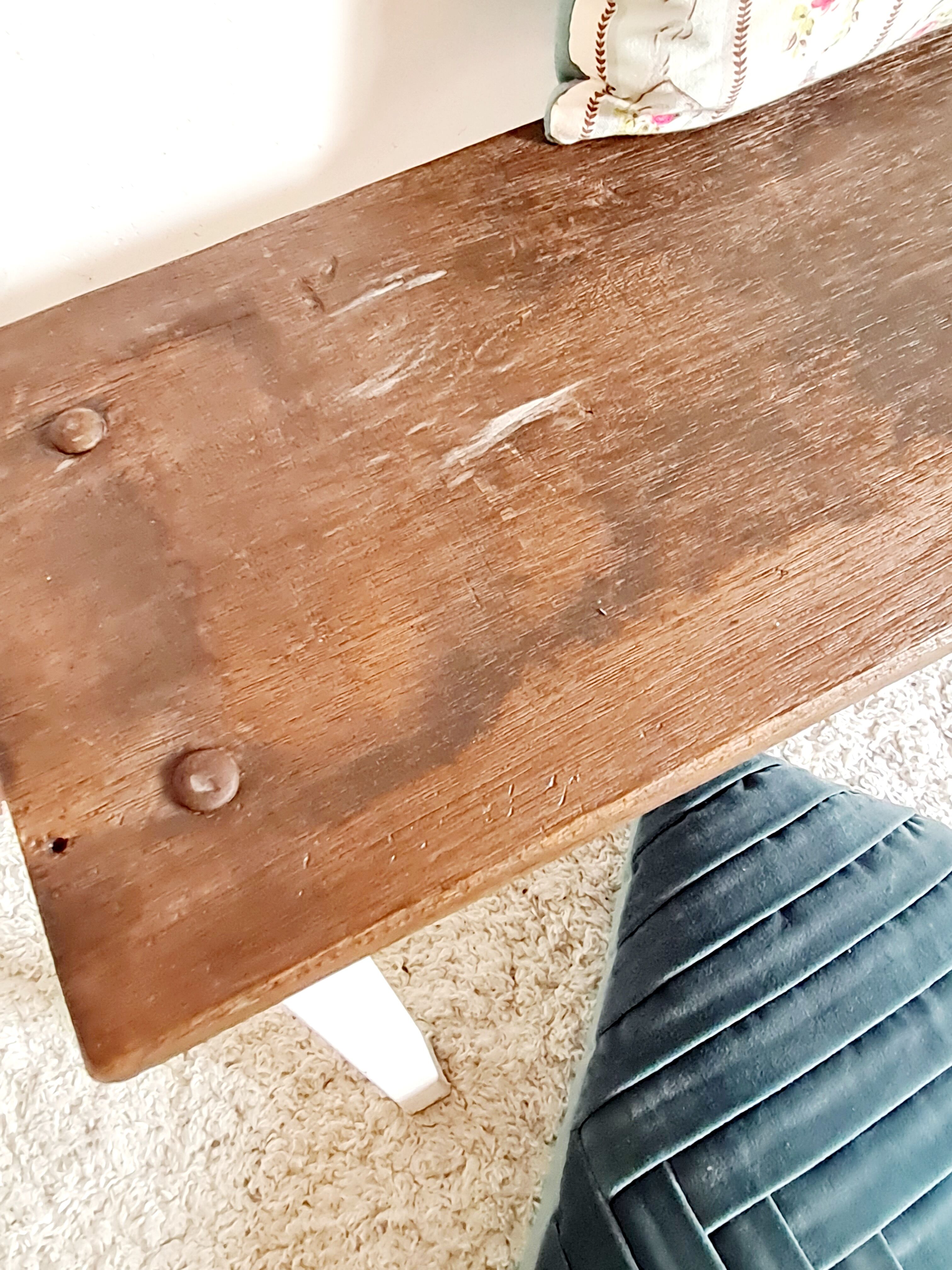 Old wooden and metal bench