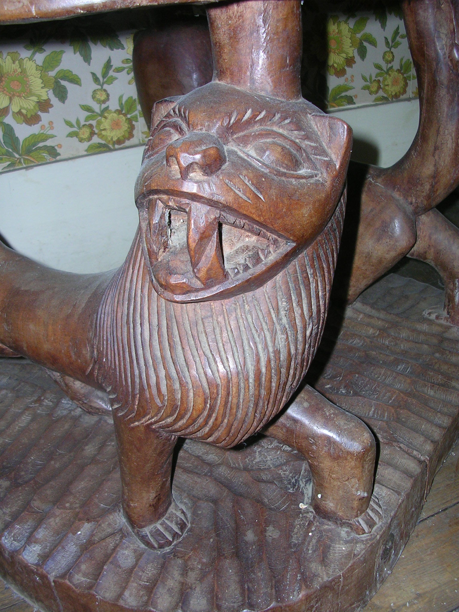 Carved table made of African ironwood.