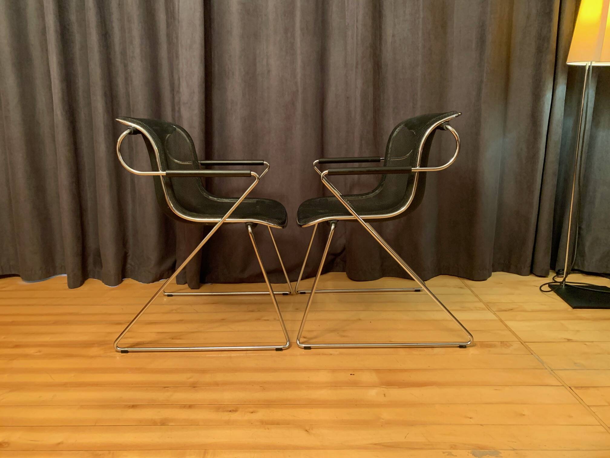 A pair of Penelope chairs by Charles Pollock, Castelli, Italy, 1980s
