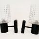 Pair of metal and glass wall lamp  70s