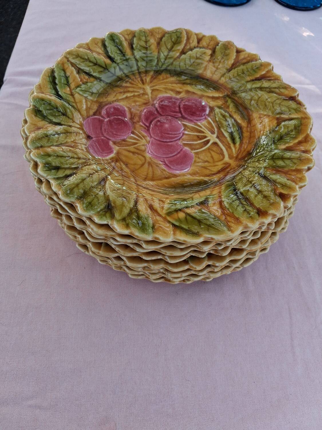 11 dessert plates Barbotine Sarreguemines