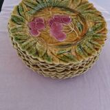 11 dessert plates Barbotine Sarreguemines