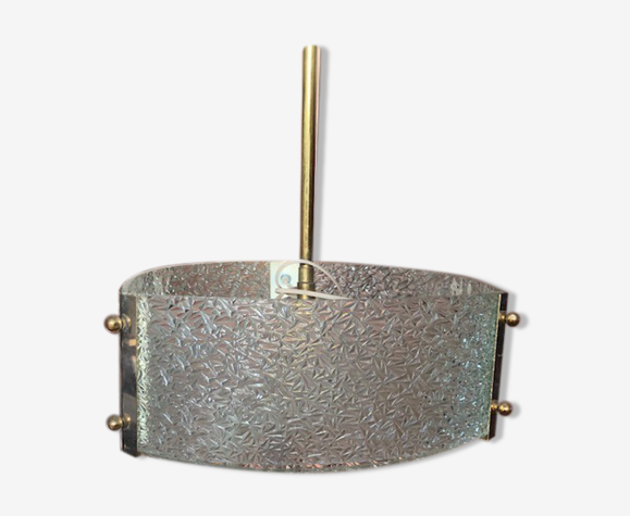 Suspension 1950 verre et metal doré