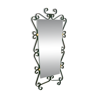 Vintage wrought iron mirror from the 1950s-60s, France.