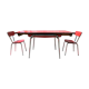 Red formica table and two chairs
