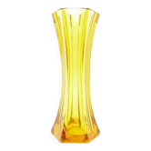 Art Deco vase, yellow crystal, designed by J. Hoffmann, Moser, Czech Republic, 1930s