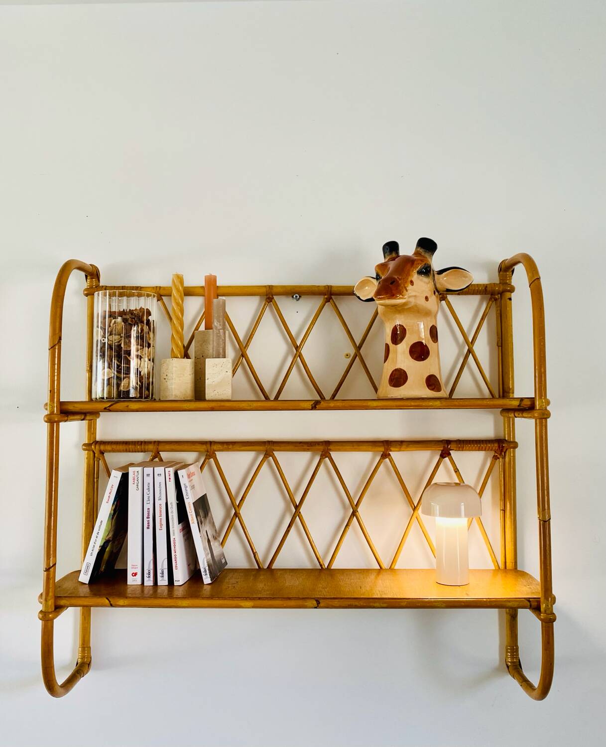 Vintage rattan shelf