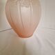 Large pink art deco vase in molded glass with flower decoration