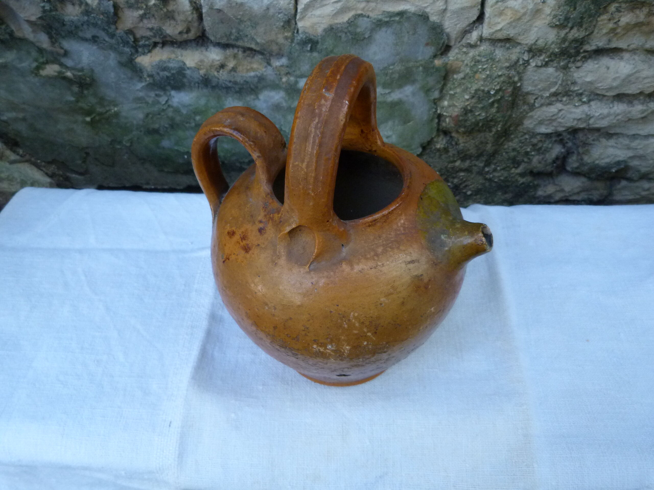 Old kid gargoulette in glazed earth nineteenth century