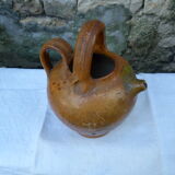 Ancienne chevrette gargoulette en terre vernissée XIXème siècle