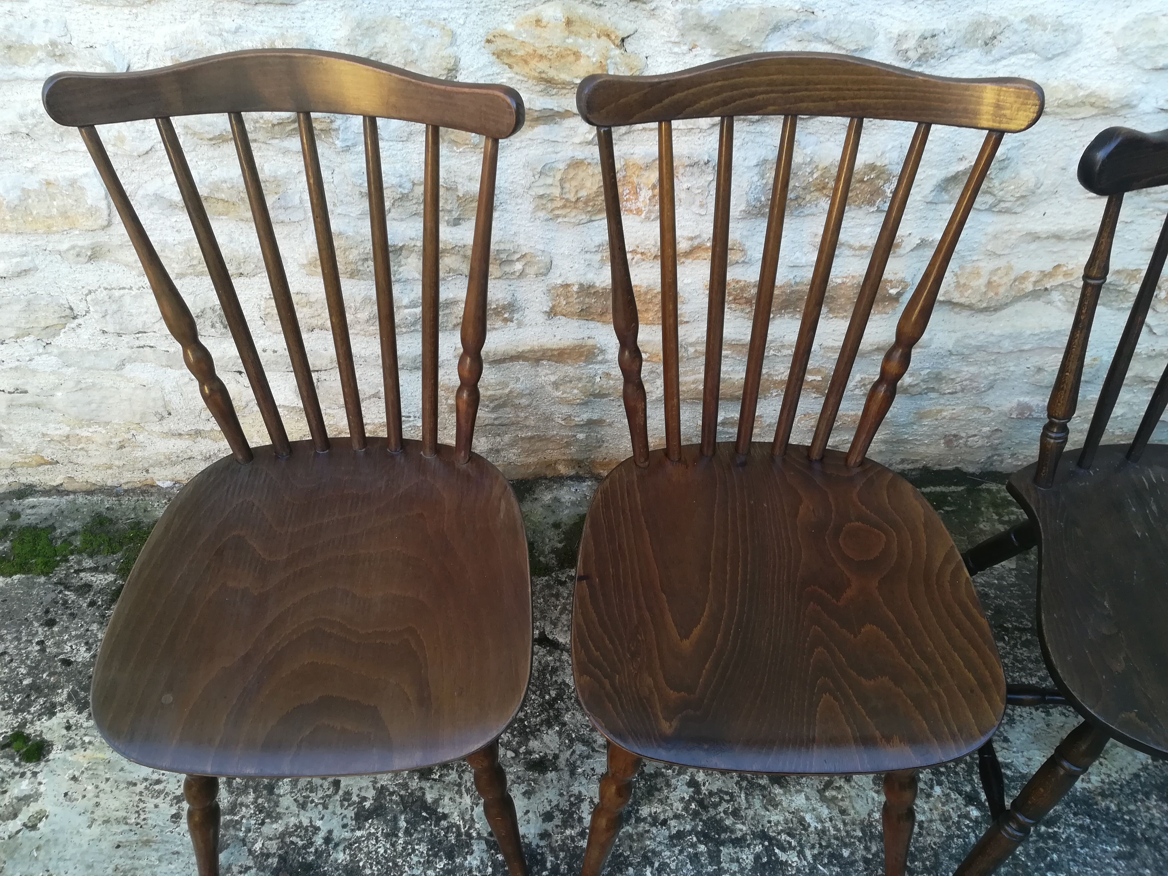 Mismatched bistro chairs