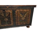 Coffre allemand ancien peint, seconde moitié du XIXe siècle