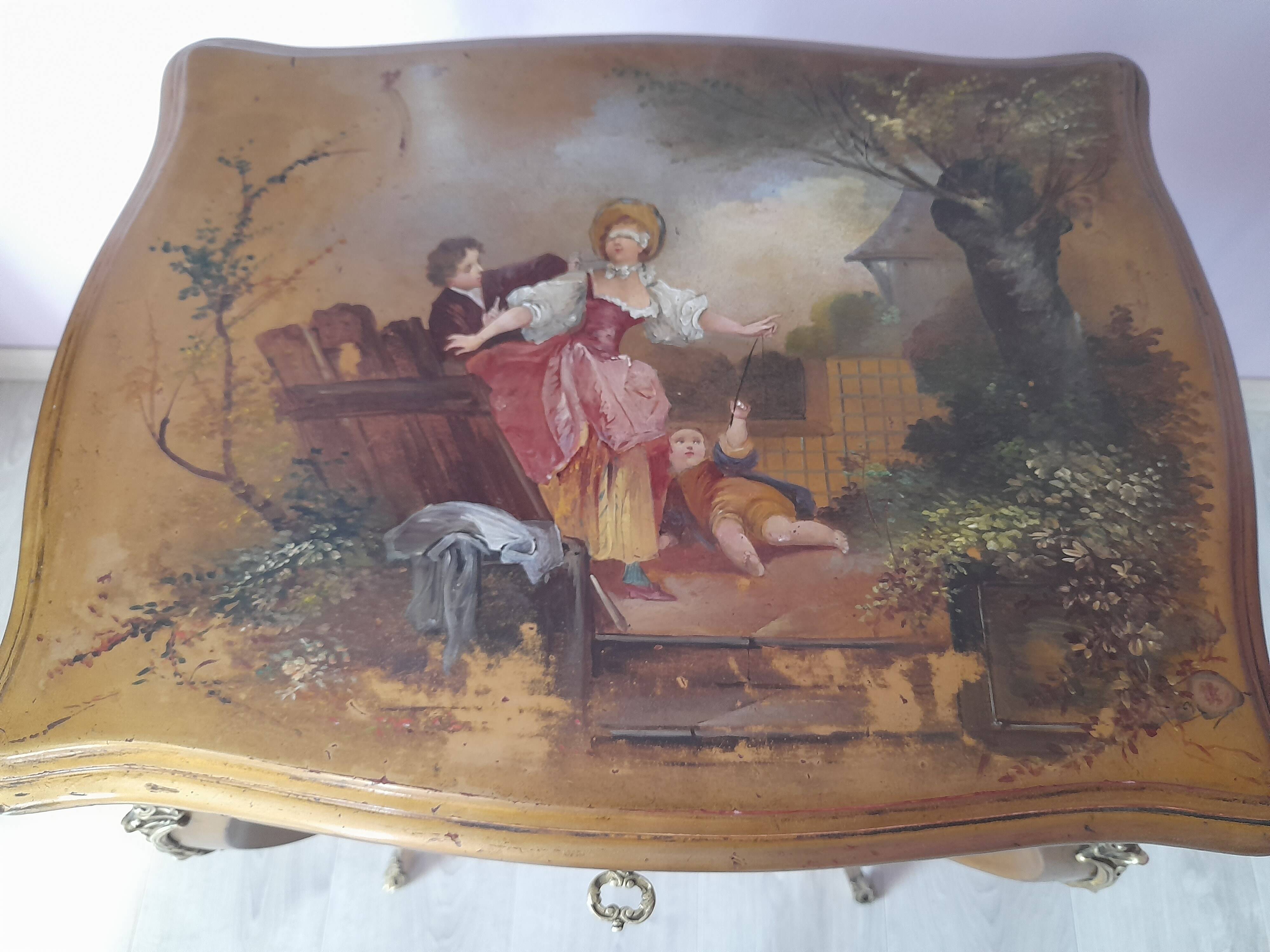 19th century giltwood work table