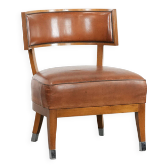 Vintage design armchair / cocktail chair made of sheepskin leather