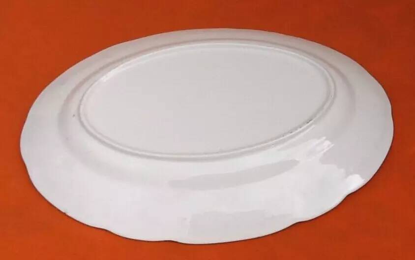 1950s Oval Earthenware Serving Platter with Vegetable Decor