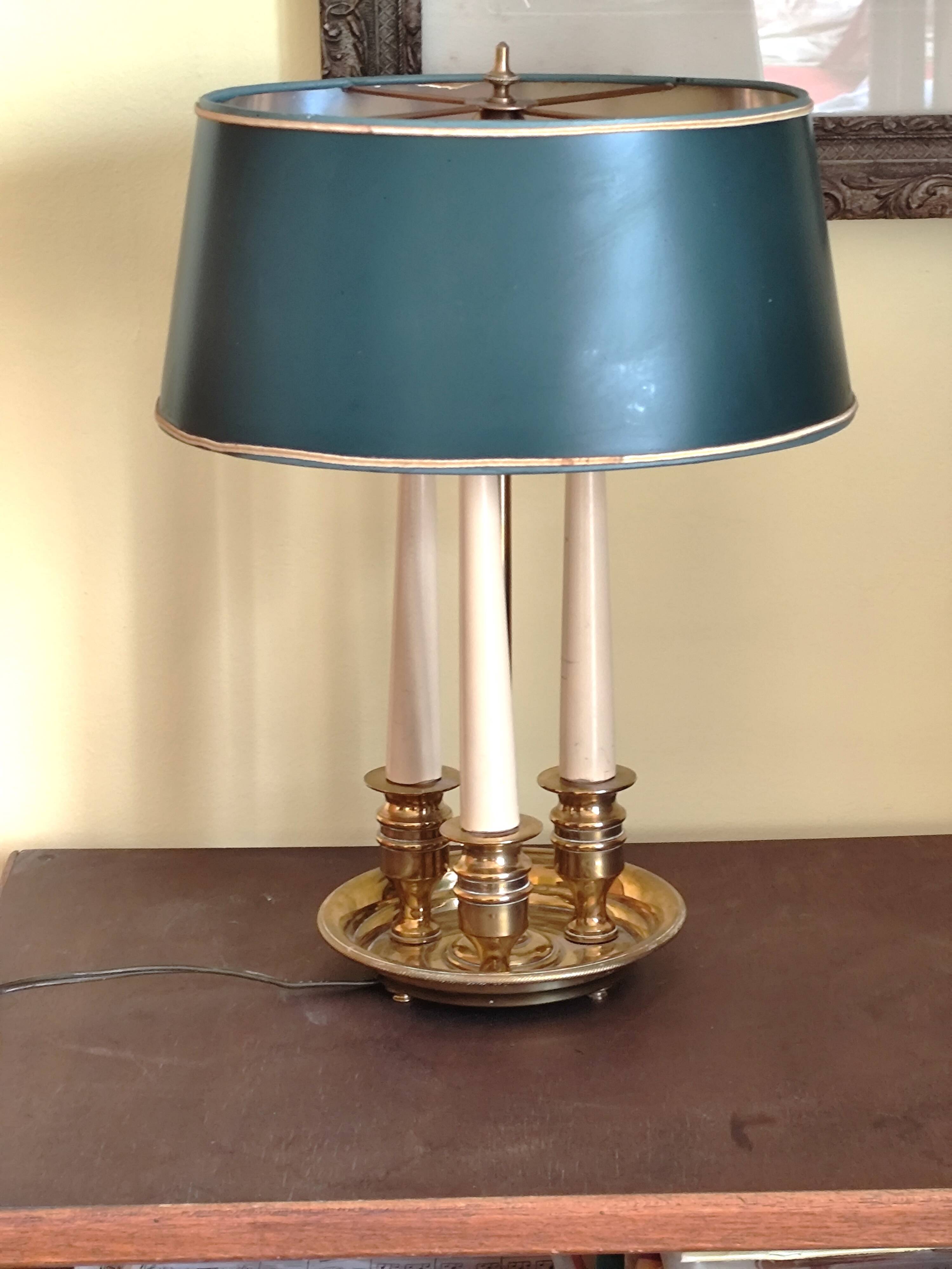 Empire style hot water bottle lamp - bronze and brass candle holder lamp