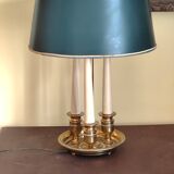 Empire style hot water bottle lamp - bronze and brass candle holder lamp