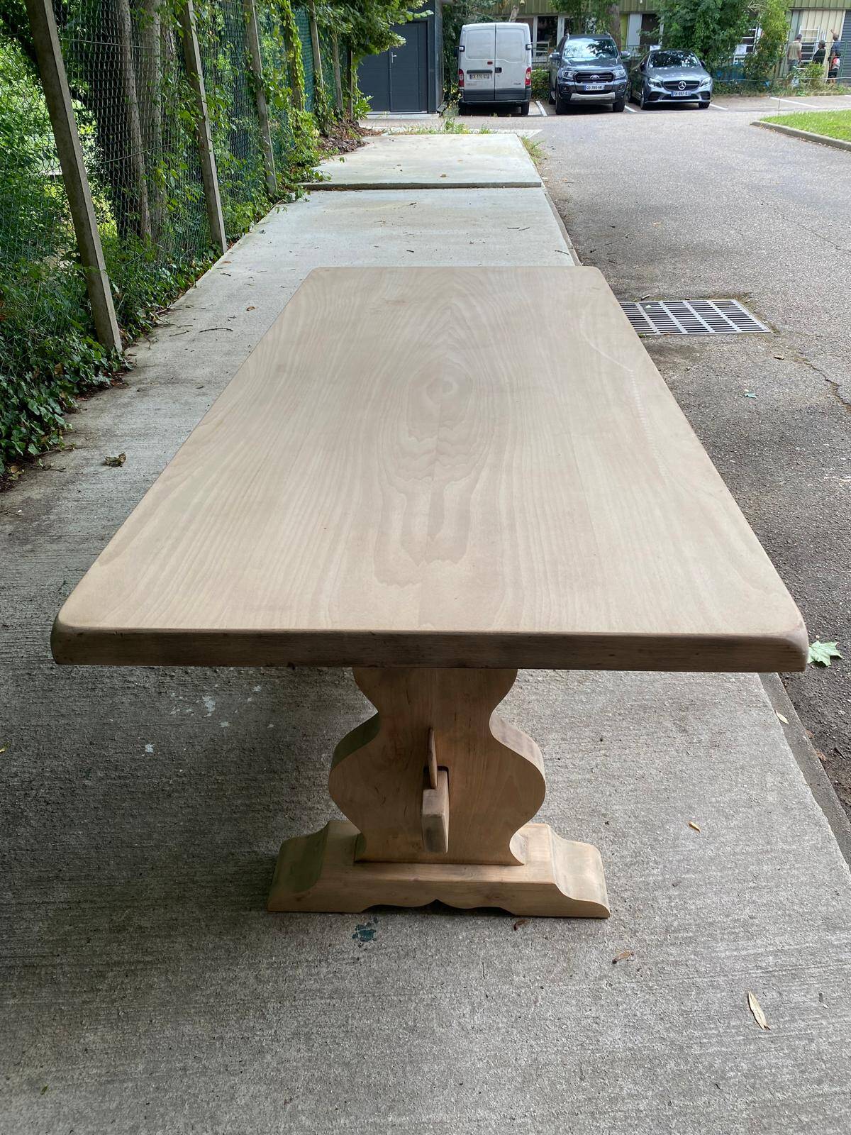 19th century monastery table renovated in raw oak 180cm