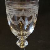 8 verres à Porto / vin en cristal gravé fin XIXème